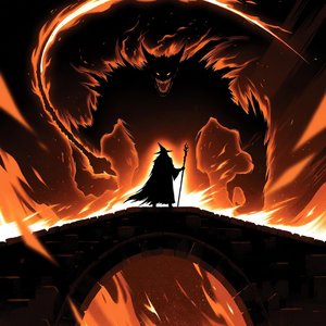 illustrations-fantasy · gandalf · facing · balrog