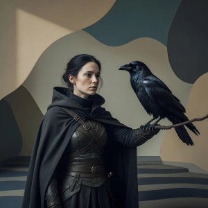 illustrations-fight-rogues · A Girl Assassin And Her Crow In The
