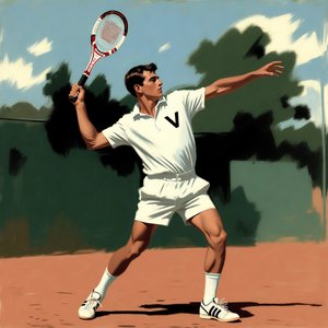 photos-sports-editorial · Norman Rockwell Style — Tennis Player