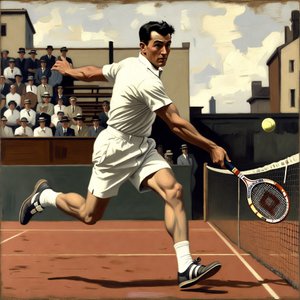photos-sports-editorial · Norman Rockwell Style — Tennis Player