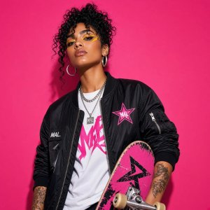 photos-people-editorial-portraits · Confident High Fashion Portrait Of Skateboarder Mal Against