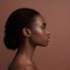 portraits-gel · Strong Studio Profile Of A Figures Head And
