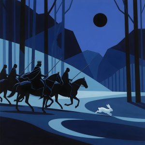 illustrations-fantasy-royalty · The Kings Men Pursuit Of Rabbit In The