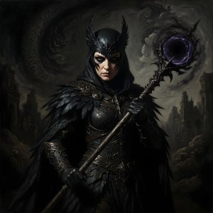 illustrations-fantasy-superheroes · Marvel Comic Accurate Lady Crow Wielding The Staff