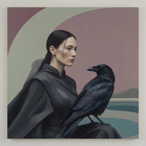 illustrations-fight-rogues · A Girl Assassin And Her Crow In The