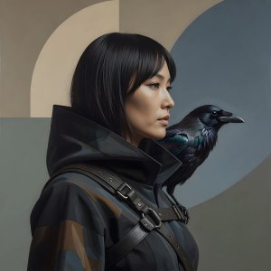 illustrations-fight-rogues · A Girl Assassin And Her Crow In The