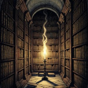 illustrations-fantasy · ancient · library · filled