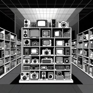 illustrations-humor · electronic · items · store