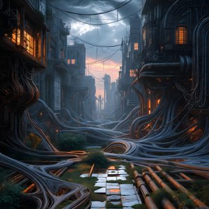 illustrations-scifi-cyberpunk · A Surreal Image Showing The End Of Data