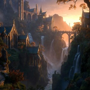 illustrations-fantasy · rivendell · twilight · elegant