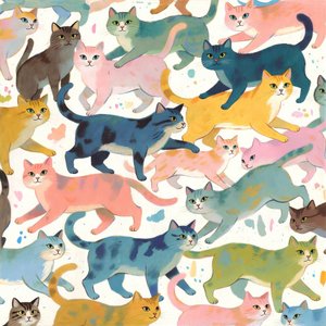 illustrations-patterns · pattern · cats · illustration