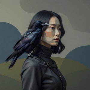 illustrations-fight-rogues · A Girl Assassin And Her Crow In The