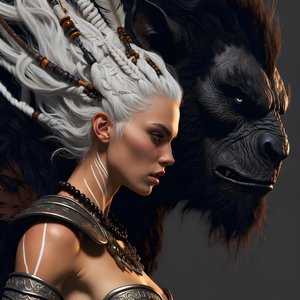 illustrations-fantasy-warriors · A Female Princess Barbarian With Extravagant White Hair