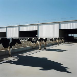 illustrations-work · Industrial Cow Farm In The Style Of David