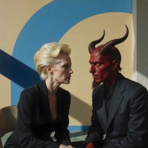 artistic-relationship-conflict · The Mistress And Satan In Deep Conversation In
