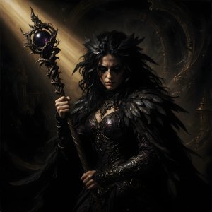 illustrations-fantasy-superheroes · Marvel Comic Accurate Lady Crow Wielding The Staff