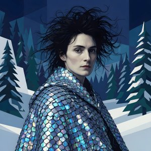illustrations-fantasy-portraits · Portrait Of Lady Em With Wild Black Hair
