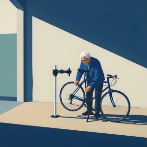 illustrations-work · A Bike Repair In The Style Of David