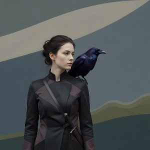 illustrations-fight-rogues · A Girl Assassin And Her Crow In The