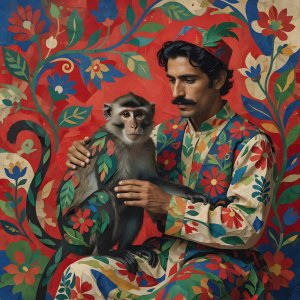 illustrations-fantasy-jesters · The Monkey And His Handler At The Circus