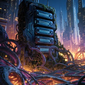 illustrations-scifi-cyberpunk · A Surreal Image Showing The End Of Data