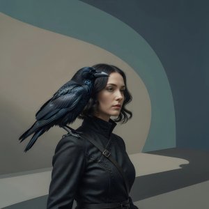 illustrations-fight-rogues · A Girl Assassin And Her Crow In The