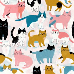 illustrations-patterns · pattern · cats · illustration