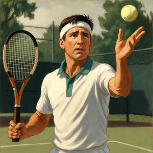 photos-sports-editorial · Norman Rockwell Style — Tennis Player
