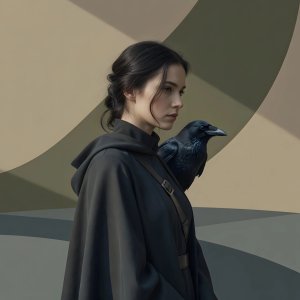 illustrations-fight-rogues · A Girl Assassin And Her Crow In The