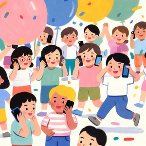 illustrations-kids-1980s-book · kids · party · using
